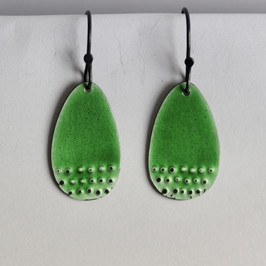 shoreline earrings, summer green